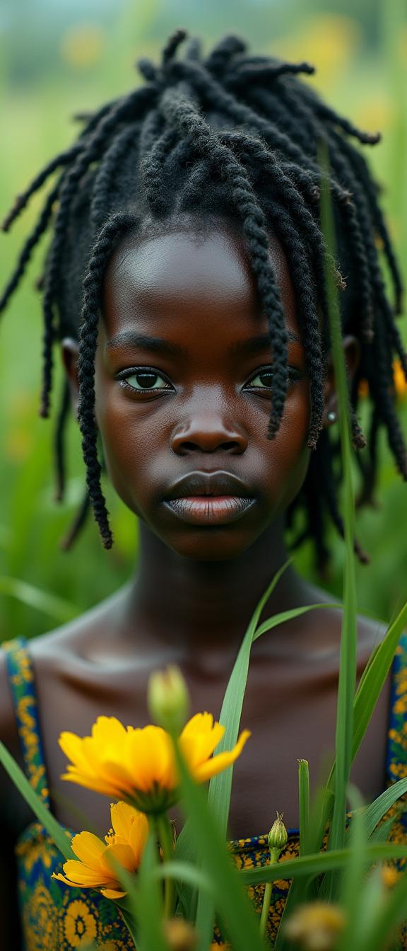 photograph, majestic, close up shot of a hefty Kenyan Female Florist , the Girl is very Ultrarealistic and Draconian