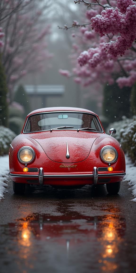photograph, majestic, Sharp focus of a Art Deco Porsche , the Porsche is very Good and Internally Glowing