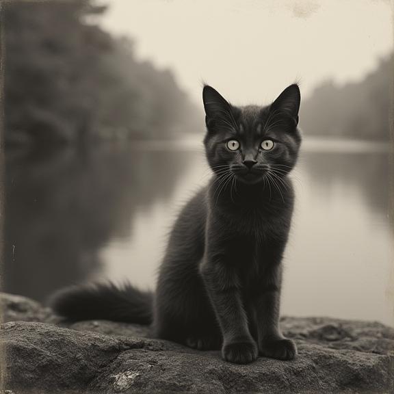 photograph, best quality, view of a Ashcan School Undesired Maine Coon Kitten , simple Offset print background