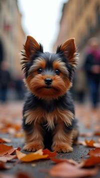 photograph, Auto Destructive Art, behance, body shot of a higher class Parched Indigo and Coral Yorkshire Terrier Puppy