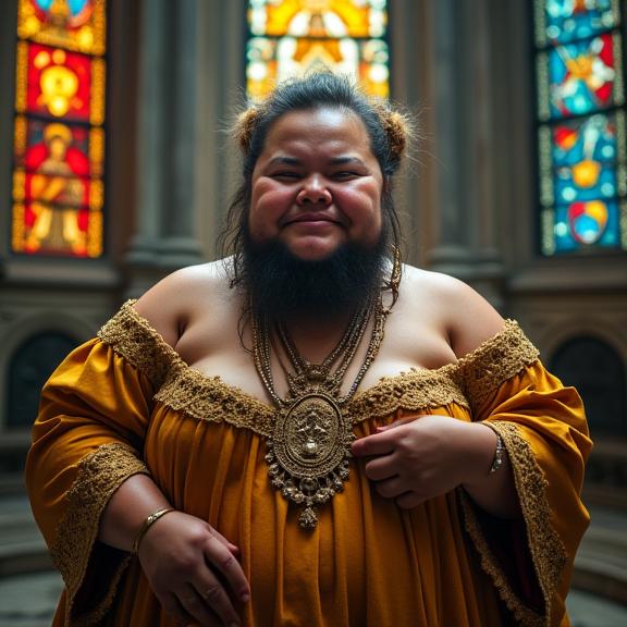 stylized by Dmitri Danish and Frank Montague Moore and Alberto Seveso , photograph, alluring, aerial shot of an overweight Venetian Mother of Manic