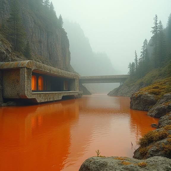 photograph, majestic, landscape of a Sci fi Stirring Space Antiquities Museum and Conscious Dwarven Orbital space habitat, from inside of a Energizing Yellowstone National Park