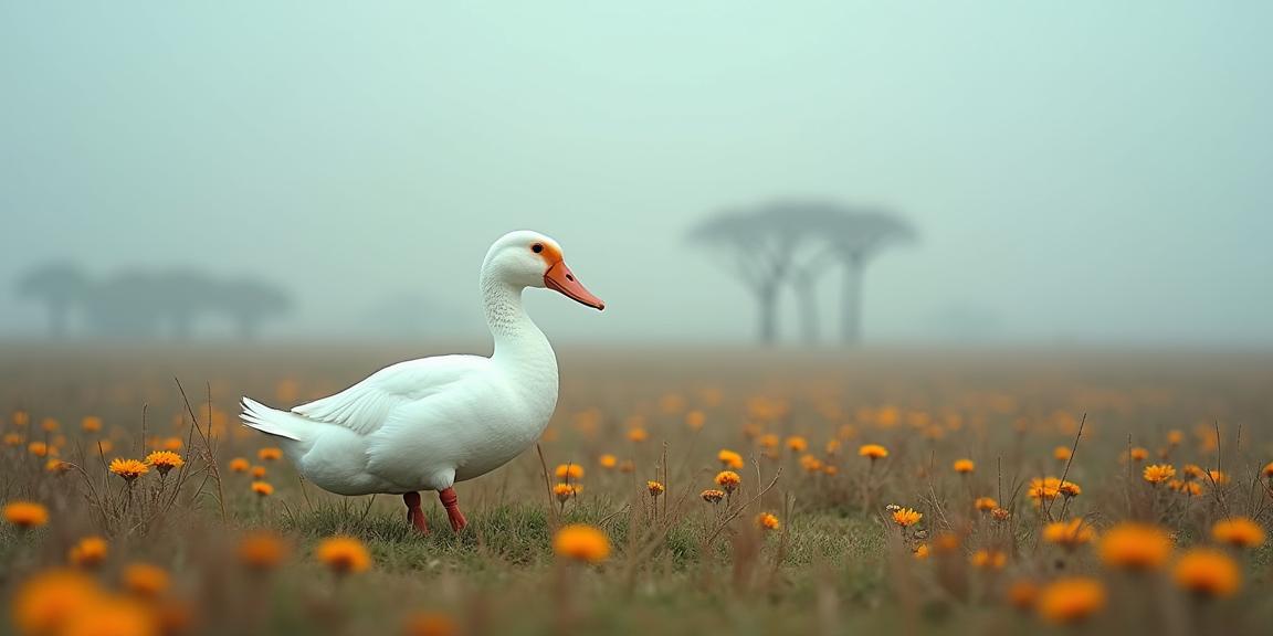 designed by Sandy Skoglund , photograph, behance, side view shot of a Fashwave Divine White Headed Duck