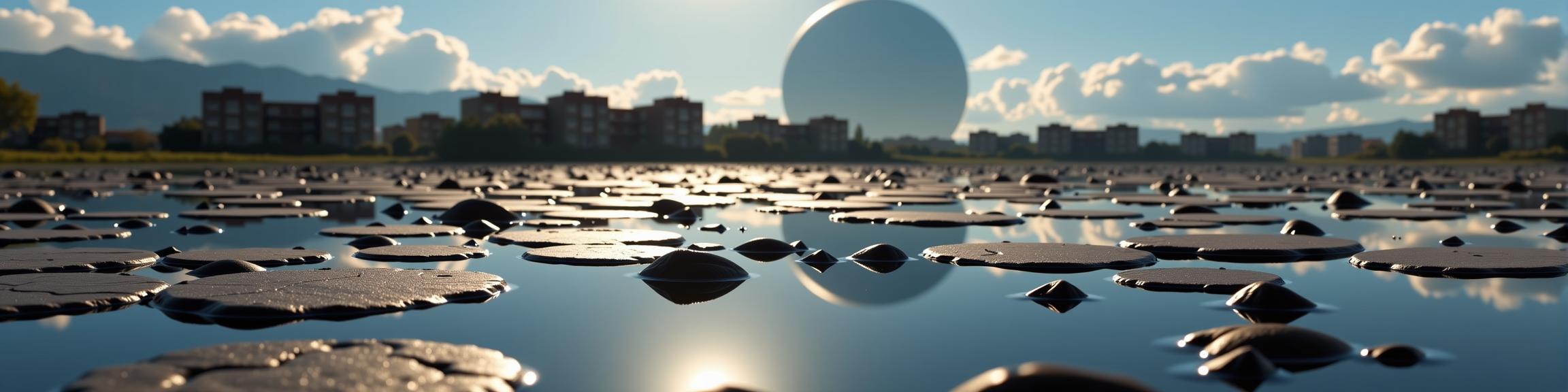 photograph, ethereal, landscape of a Brilliant Warlike Tidal Flats from inside of a Apartment, dense city street and Planetary ring in background