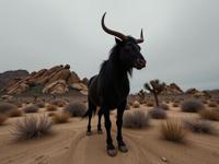 art by Roger Deakins and Hedi Slimane and Njideka Akunyili Crosby , photograph, Proud, Long exposure of a Minotaur of Opulence with Fine parts