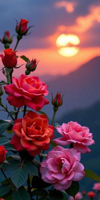 photograph, masterpiece, Landscape of a Fantastical Hyperdetailed Haitian Roses , it has intricate details