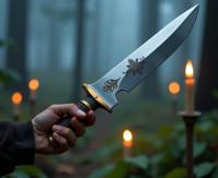 photograph, highly detailed, profile of a Bedouin Ritual knife of Cleansing , it is very Stale and Elevating
