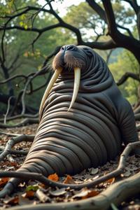 art by Stanley Kubrick and Gary Hume , photograph, best quality, rear angle of a Walrus of Death