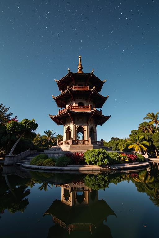 photograph, behance, selfie of a Boho Capricious Gray Colombian Pagoda , it has intricate details
