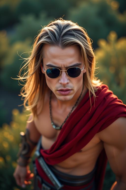 designed by George Digalakis and David Yarrow , photograph, stylized, Aerial View of a Bikinied Apocalyptic tiny traditional Han Dynasty Alexander the Great Sith