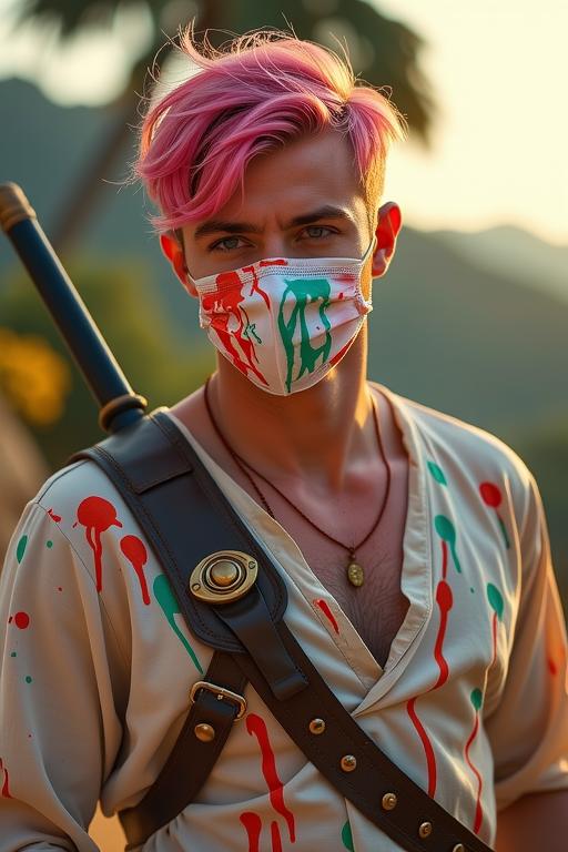 photograph, elegant, long shot of a higher class Sad ripped Bedouin Taron Egerton Elemental mage, he is cosplaying as Link