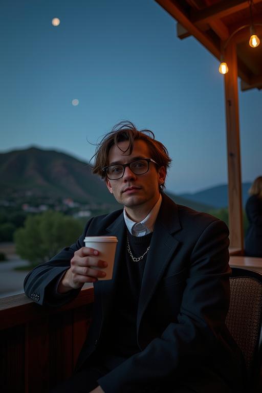 designed by David Plowden and Dorothea Lange and Constantin Joffe , photograph, charming, POV shot of a Abandoned Friendly year old lanky Goth Economist Will Smith