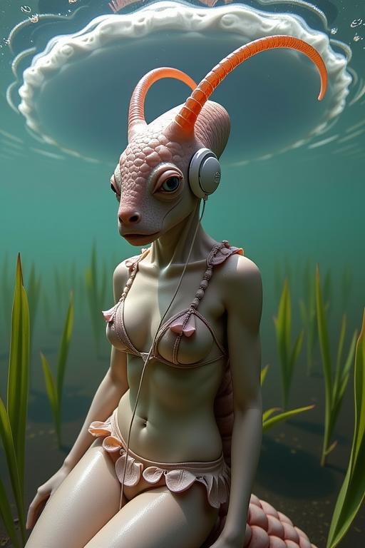 designed by Jamie Baldridge , photograph, concept art, selfie shot angle of a petite Romanian Slug