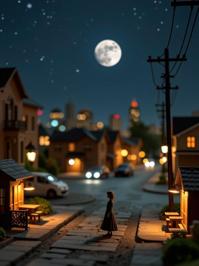 photograph, background inspired, Street level shot of a Rude Freelance The Girl I Married , Diorama