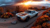 photograph, majestic, Aerial View of a Naturecore Raging Samoan Car , it is smooth